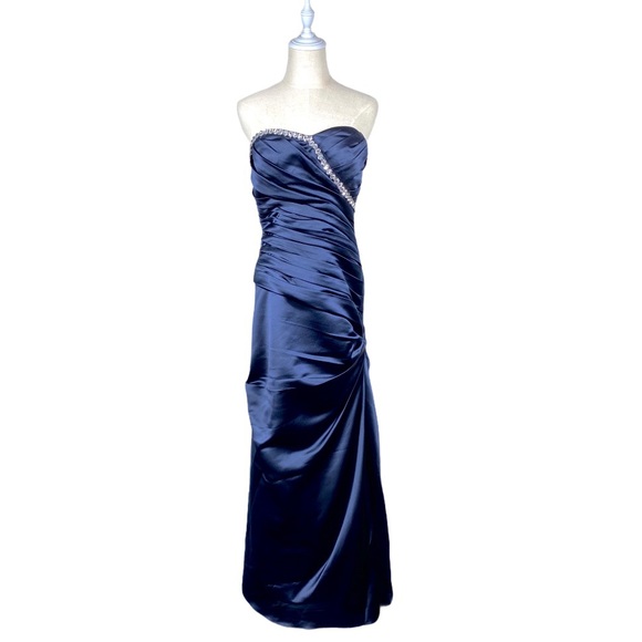 Bill Levkoff size 8 cocktail/long Prom dress blue - Picture 4 of 9